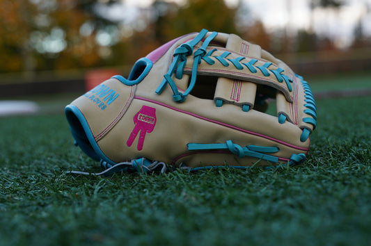 12 " Blonde/Blue/Pink Infield Glove